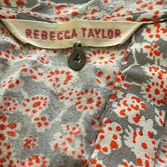 Rebecca Taylor Grey and Red Floral Open Back Dress❤️🤍❤️ - Picture 4 of 12